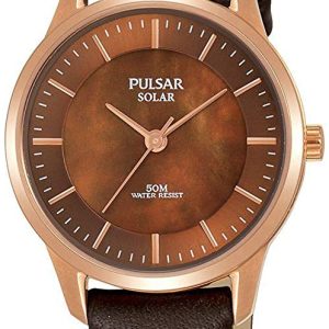 Pulsar Solar Damklocka PY5044X1 Brun/Läder Ø29 mm