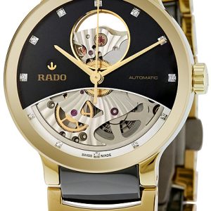 Rado Damklocka R30246712 Centrix Svart/Gulguldtonat stål Ø33 mm