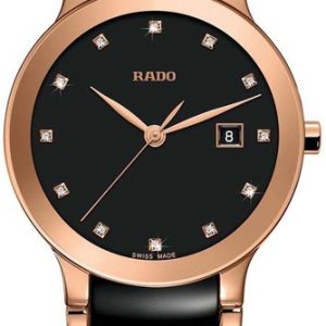 Rado Damklocka R30555732 Centrix Svart/Roséguldstonat stål Ø28 mm