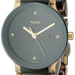 Rado Damklocka R30930712 Centrix Svart/Gulguldtonat stål Ø28 mm