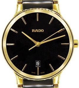 Rado Herrklocka R30527172 Centrix Svart/Gulguldtonat stål Ø38 mm