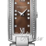 raymond weil damklocka 1500-st1-00775 shine brun/stål 44x19 mm