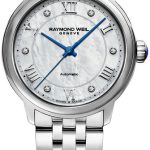 raymond weil damklocka 2131-st-00966 maestro vit/stål ø31 mm