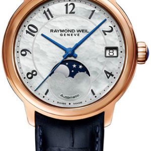 Raymond Weil Damklocka 2139-P53-05909 Maestro Vit/Läder Ø34 mm