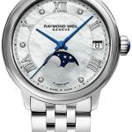 raymond weil damklocka 2139-st-00965 maestro vit/stål ø34 mm