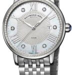 raymond weil damklocka 2637-sts-00966 maestro vit/stål ø30 mm