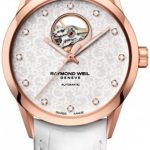 raymond weil damklocka 2750-pc5-30081 raymond freelancer vit/läder