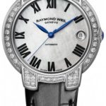 raymond weil damklocka 2935-sc2-01970 raymond jasmine vit/läder ø35