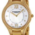 raymond weil damklocka 5132-ps-00985 raymond noemia vit/gulguldtonat