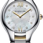 raymond weil damklocka 5132-st-00985 raymond noemia vit/stål ø32 mm