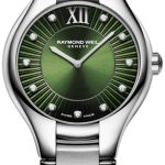 raymond weil damklocka 5132-st-52181 noemia grön/stål ø32 mm