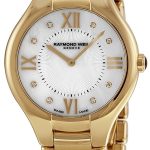 raymond weil damklocka 5136-p-00995 raymond noemia vit/gulguldtonat