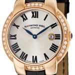 raymond weil damklocka 5229-pcs-01659 jasmine silverfärgad/läder