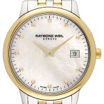 raymond weil damklocka 5388-stp-97081 toccata vit/gulguldtonat stål