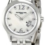 raymond weil damklocka 5670-st-05985 freelancer vit/stål ø29 mm