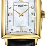raymond weil damklocka 5925-pc-00995 toccata vit/läder