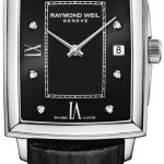 raymond weil damklocka 5925-stc-00295 toccata svart/läder