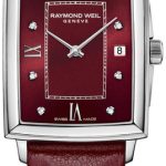 raymond weil damklocka 5925-stc-00451 toccata röd/läder