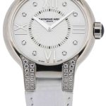 raymond weil damklocka 5932-sls-00995 noemia vit/läder ø32 mm