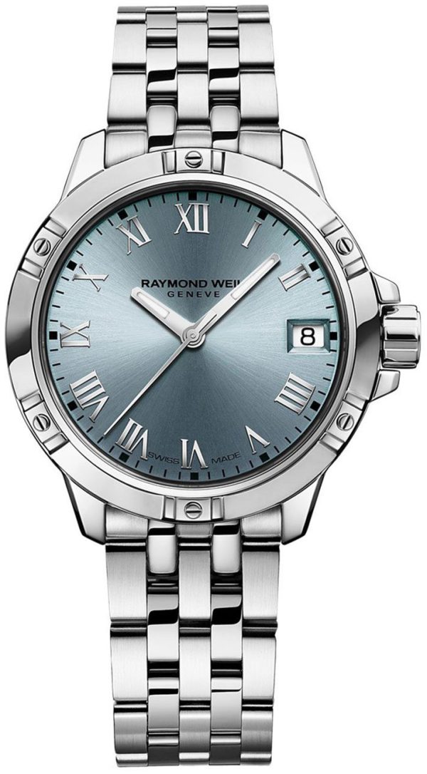 raymond weil damklocka 5960-st-00500 tango blå/stål ø30 mm