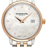 raymond weil damklocka 5988-sp5-97081 toccata vit/roséguldstonat