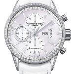 raymond weil damklocka 7730-pav-97431 freelancer rosa/läder ø42 mm