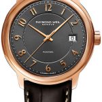 raymond weil herrklocka 2237-pc5-05608 maestro grå/läder ø40 mm