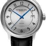 raymond weil herrklocka 2237-stc-05658 maestro silverfärgad/läder