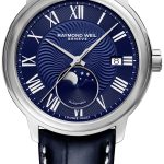 raymond weil herrklocka 2239-stc-00509 maestro blå/läder ø40 mm