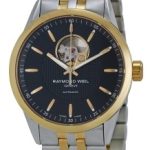 raymond weil herrklocka 2710-stp-20021 freelancer svart/gulguldtonat