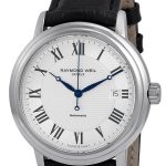 raymond weil herrklocka 2837-stc-00659 maestro silverfärgad/läder