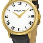 raymond weil herrklocka 5488-pc-00300 raymond toccata vit/läder ø39