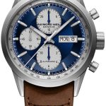 raymond weil herrklocka 7732-tic-50421 freelancer blå/läder ø42 mm