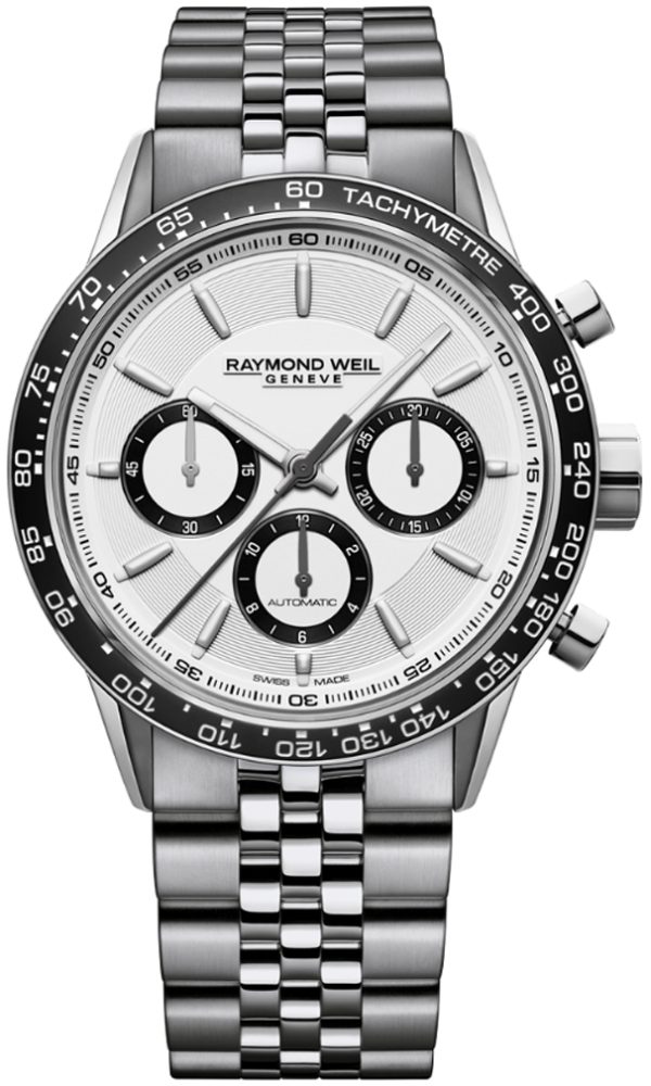 raymond weil herrklocka 7741-st1-30021 freelancer silverfärgad/stål