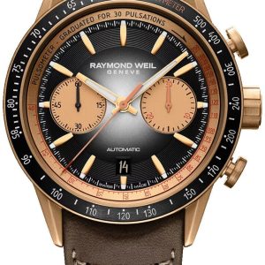 Raymond Weil Herrklocka 7780-B1-20422 Freelancer Grå/Läder Ø43.5 mm