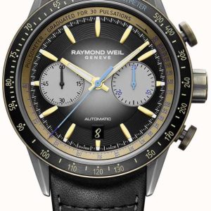 Raymond Weil Herrklocka 7780-TB3-20423 Freelancer Grå/Läder Ø43.5