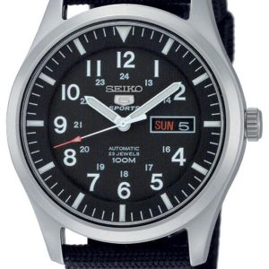 Seiko 5 Herrklocka SNZG15K1 Svart/Läder Ø42 mm