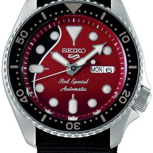 Seiko 5 Herrklocka SRPE83K1 Röd/Textil Ø42.5 mm