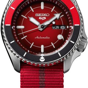 Seiko 5 Herrklocka SRPF67K1 Röd/Textil Ø42.5 mm