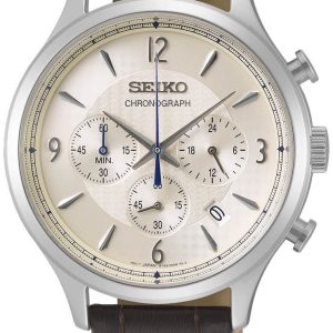 Seiko 99999 Herrklocka SSB341P1 Silverfärgad/Läder Ø44 mm