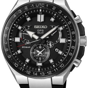 Seiko Astron Herrklocka SSE169J1 Svart/Gummi Ø46.7 mm