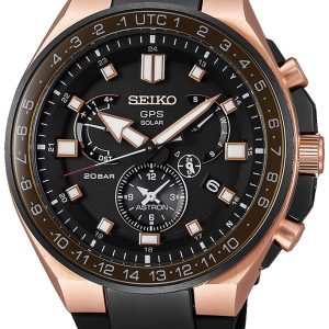 Seiko Astron Herrklocka SSE170J1 Svart/Gummi Ø46.7 mm