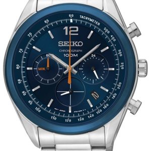 Seiko Chronograph Herrklocka SSB091P1 Blå/Stål Ø43 mm