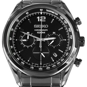 Seiko Chronograph Herrklocka SSB093P1 Svart/Stål Ø41 mm