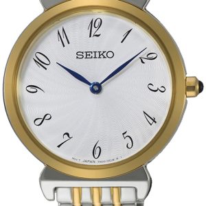 Seiko Classic Damklocka SFQ800P1 Vit/Gulguldtonat stål Ø30 mm