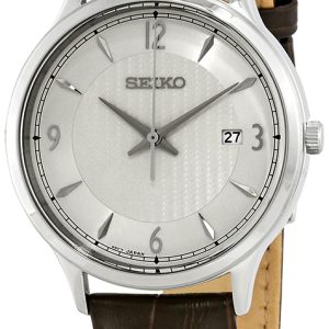 Seiko Classic Herrklocka SGEH83P1 Silverfärgad/Läder Ø40 mm