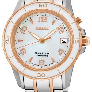 Seiko Damklocka SKA878P1 Sportura Vit/Roséguldstonat stål Ø37 mm