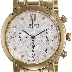 Seiko Damklocka SRW836P1 Vit/Gulguldtonat stål Ø35.8 mm