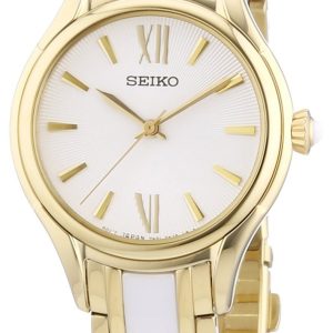 Seiko Damklocka SRZ398P1 Vit/Guldtonat stål Ø30 mm