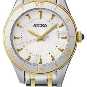 Seiko Damklocka SRZ432P1 Dress Ladies Silverfärgad/Gulguldtonat